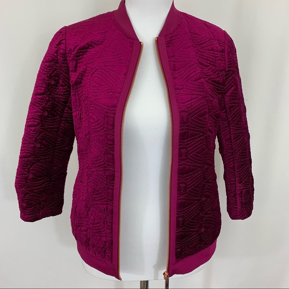 NEW!Ted Baker Bartel Quilted Velvet Bomber Jacket - Picture 6 of 16